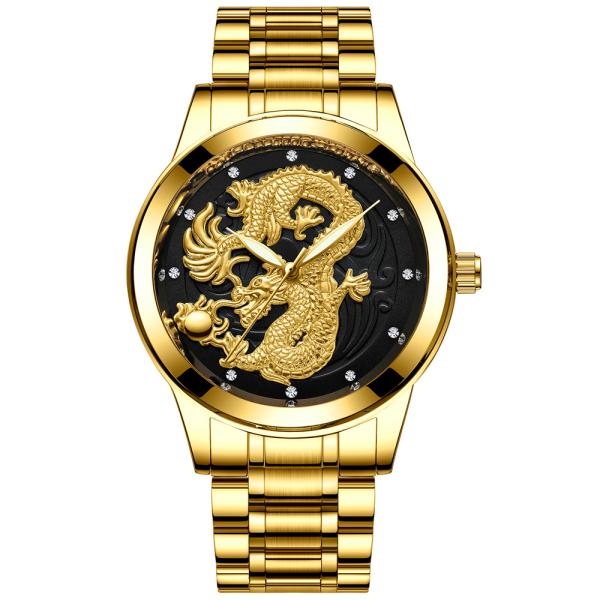 GoldieDragonWatch- Golden Dragon Men's Watch 